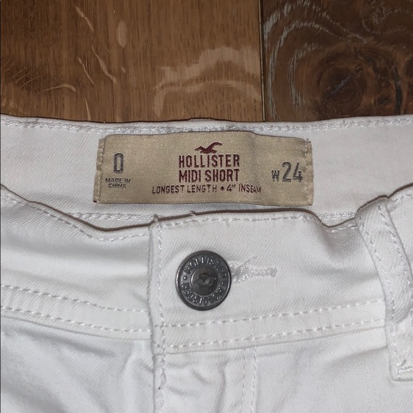 White Hollister Midi Shorts - Picture 3 of 3